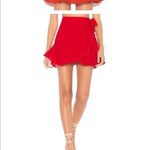 Show Me Your Mumu red tie top and matching skirt
